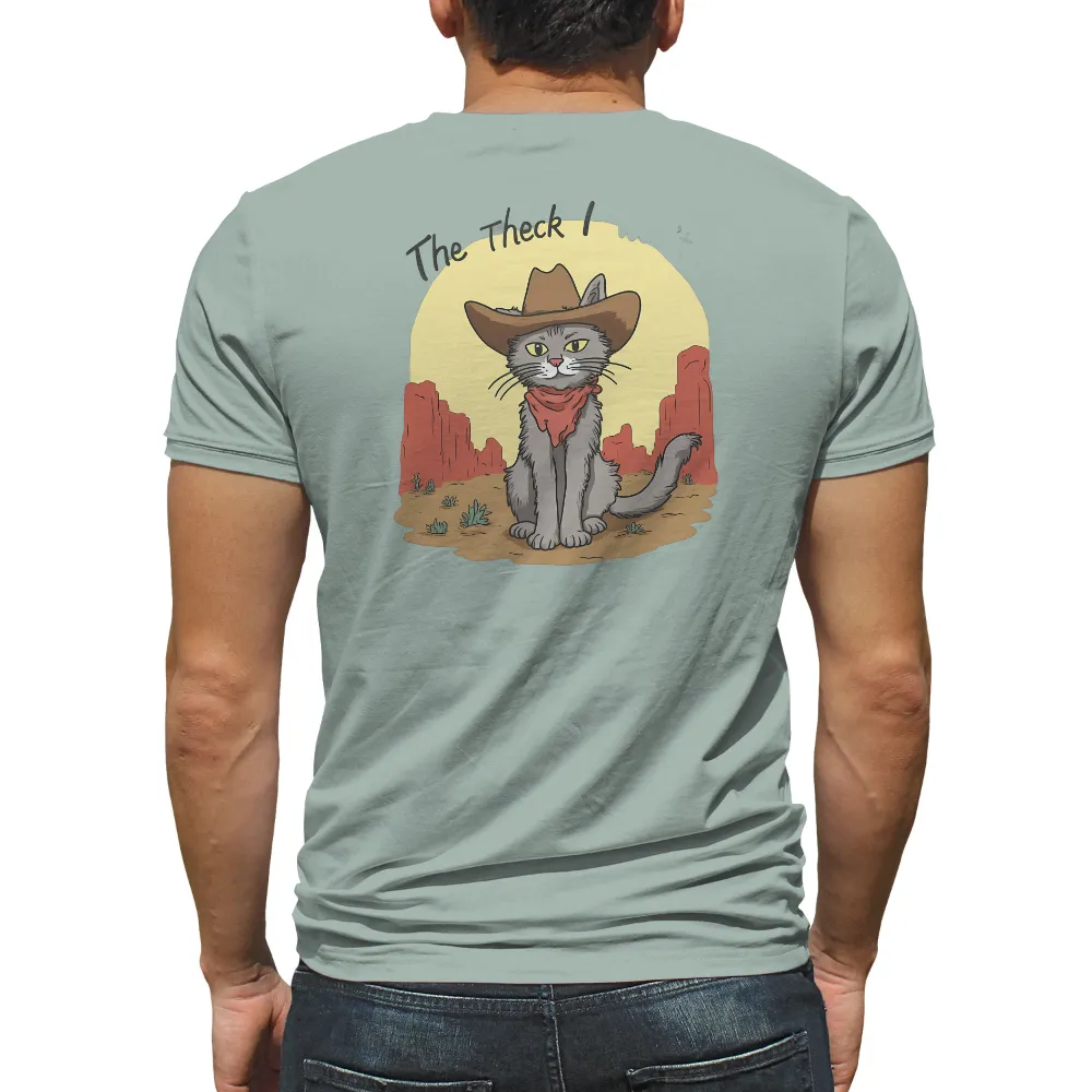 TShirt Printing: Cowboy Cat Adventure in the Wild West|alien cat vibrating