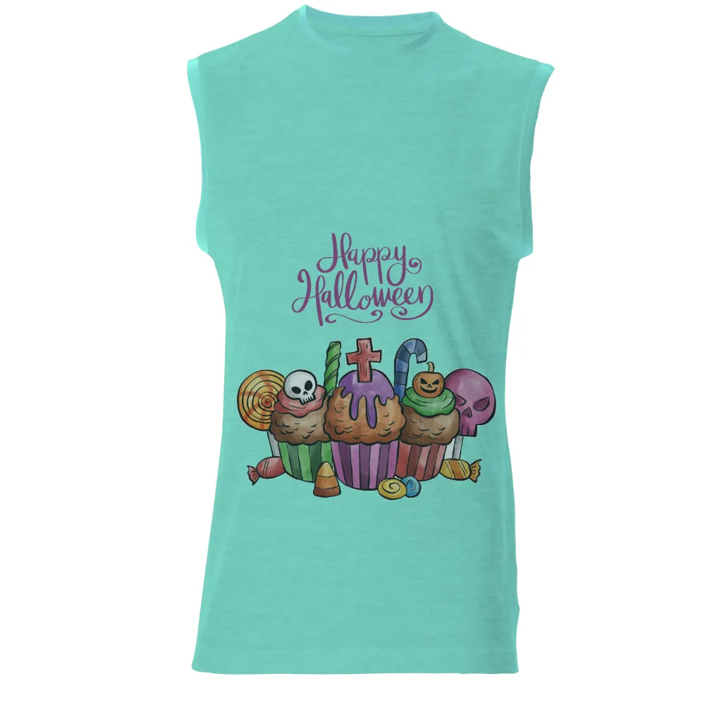 Happy Halloween T-Shirt Printing: Spooky and Sweet Cupcakes|halloween costumes white dress shirt