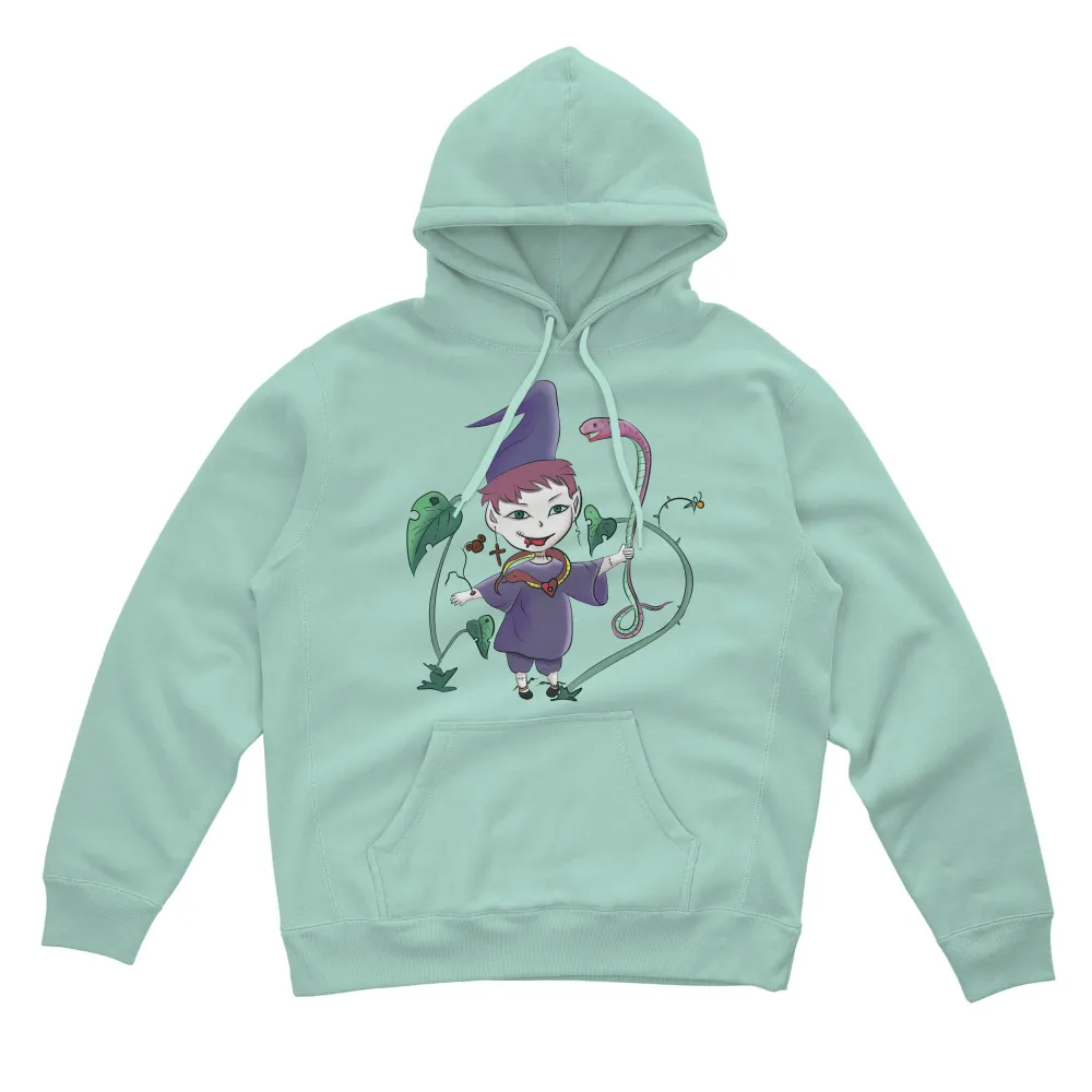 Customized Tee Shirts: Whimsical Witch Adventure with Serpent|forest doraemon t shirt