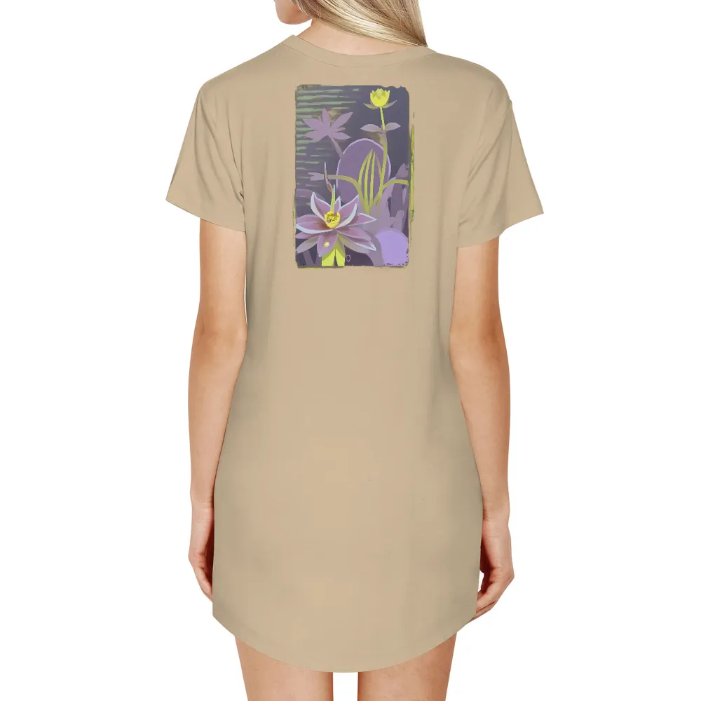 TShirt Design: Serene Lily Pond - Nature Inspired Tranquility|Two lilies in a pond