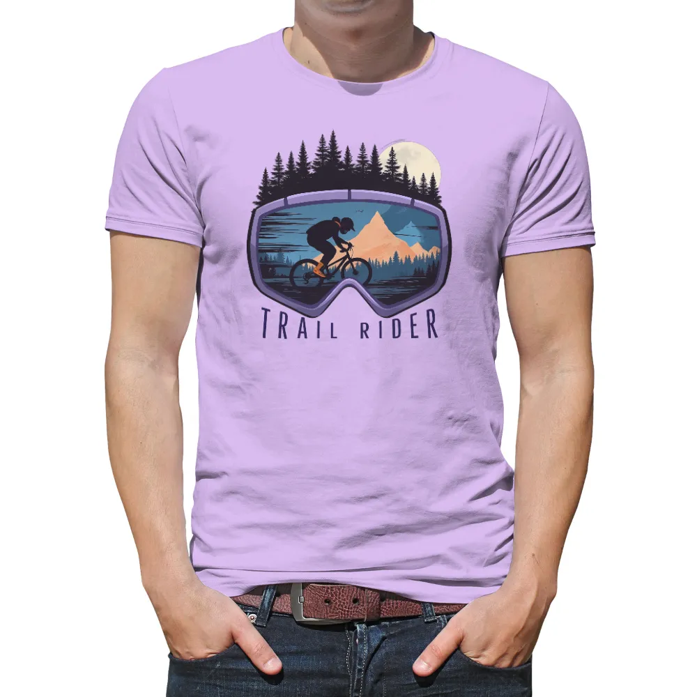 Custom T-Shirt Printing: Trail Rider Adventure | Night Ride, Mountain Biking| full moon