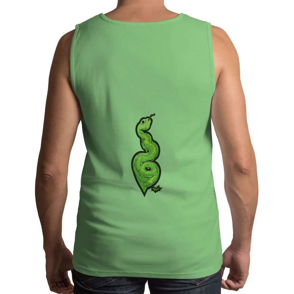 TShirt Printing: Serpentia - Symbol of Transformation and Rebirth|cartoon with green shirt