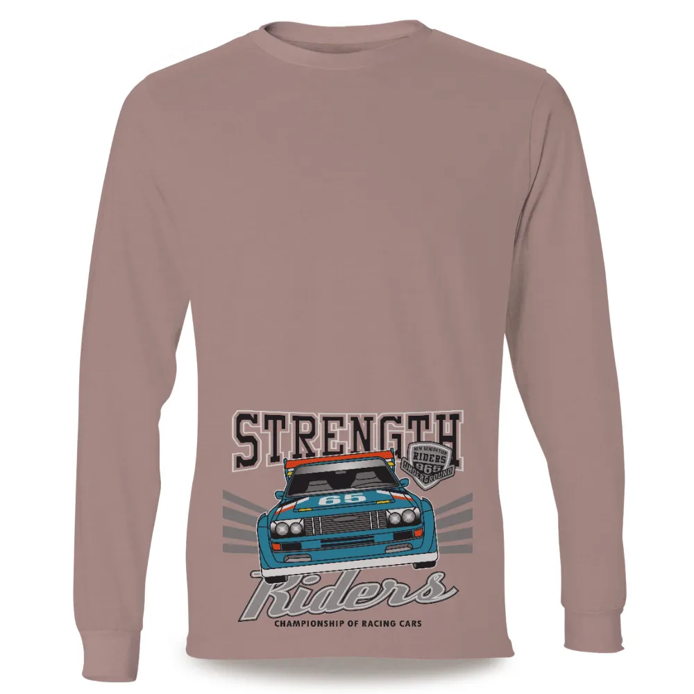 T-Shirts Custom: Strength Riders - Racing Car Design|car toons t shirt