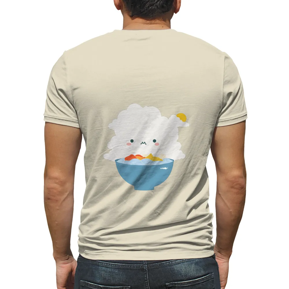 T-Shirt Printing: Misty's Ramen Joy | Comfort Food & Everyday Happiness|fluffy cloud character