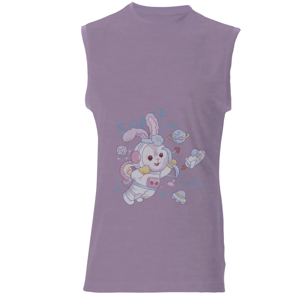 Tee Shirts Printed: Space Bunny Astronaut - Whimsical Space Exploration|happy easter bunny t shirt