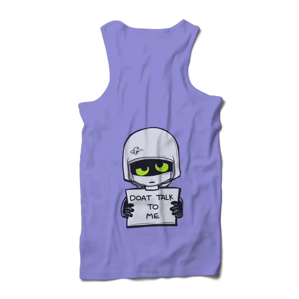 T-Shirt Printing: Retro-Futuristic Racer with DOAT TALK TO ME Sign|retro summer linen shirt