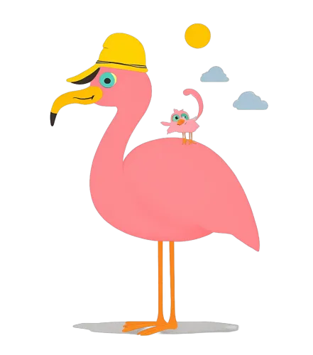 Customized Tee Shirts: Whimsical Friendship with Flamingo Fred and Tweet