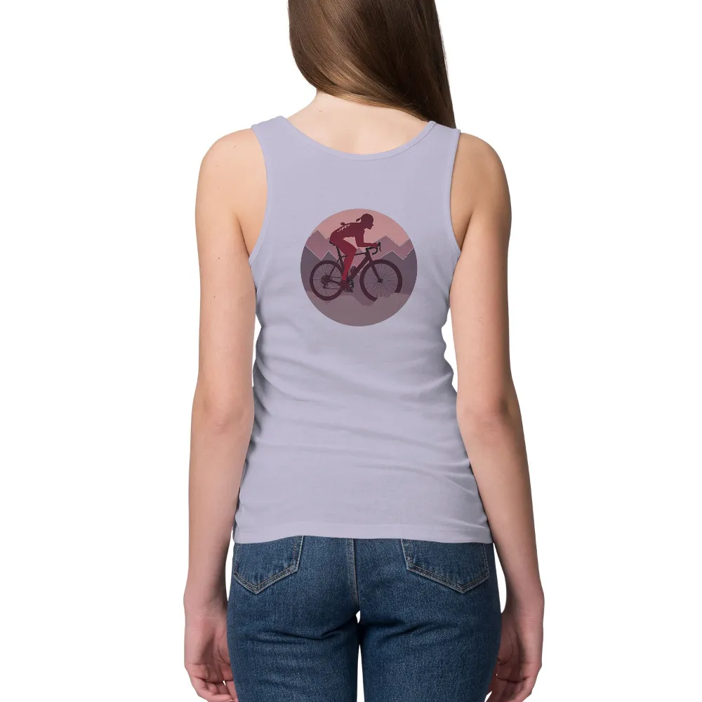 T-Shirts Design: Cycling Through Mountains at Sunrise|cycling shirt animal crossing