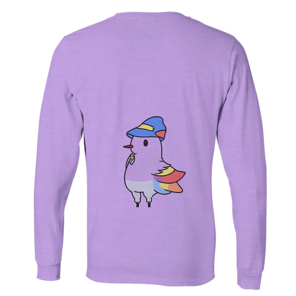 T-Shirts Pattern: Whimsical Bird with Rainbow Wings|shark rainbow shirt