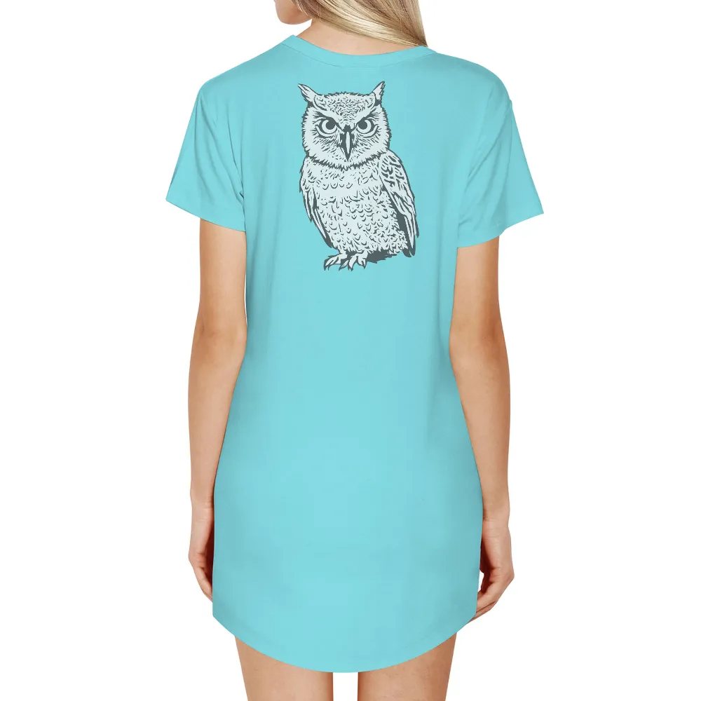 T-Shirts Pattern: Monochrome Owl - Wisdom and Mystery|johnny majors classic t shirt