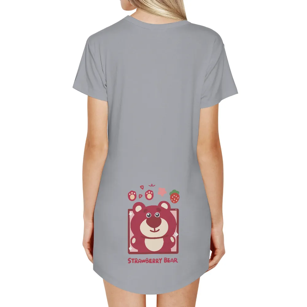 Custom Tee Shirts: Strawberry Bear - Whimsical Joy|strawberry shirt hot topic