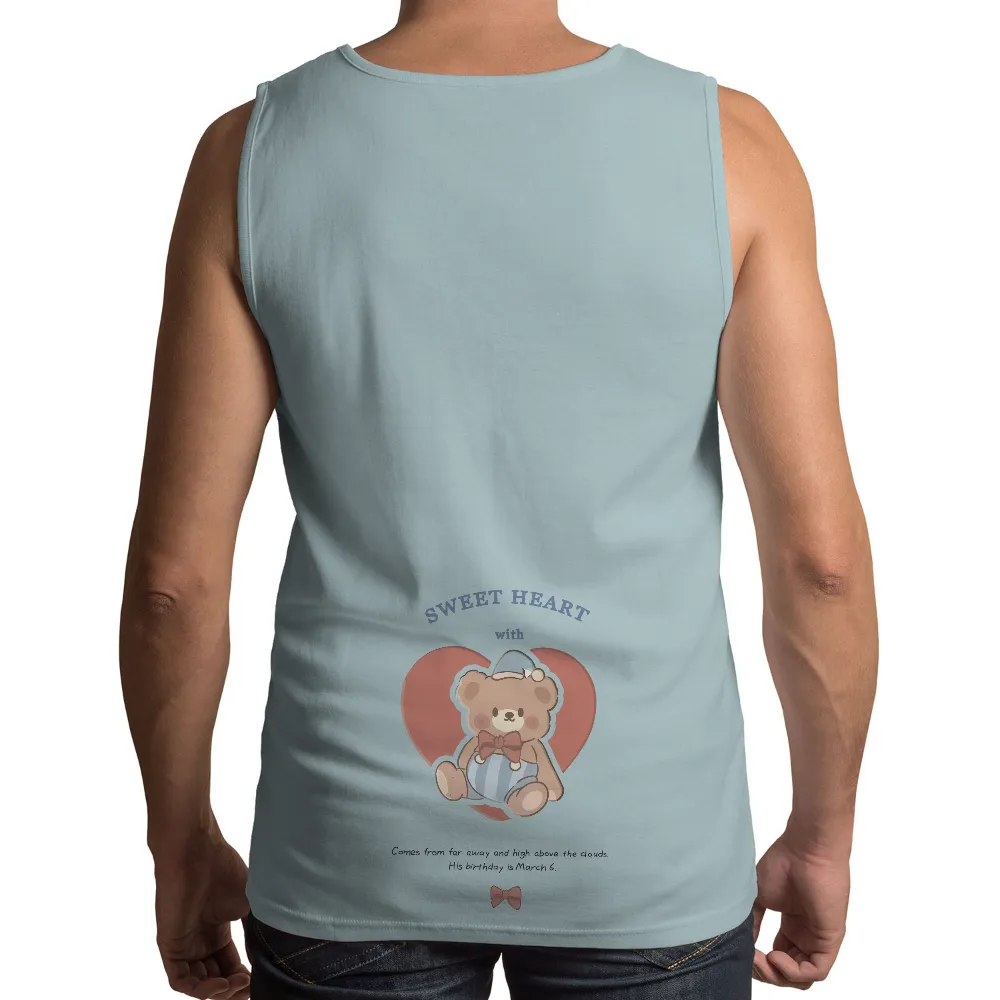 Customized Tee Shirts: Sweet Heart with Teddy Bear Love|peace love and beer t shirt