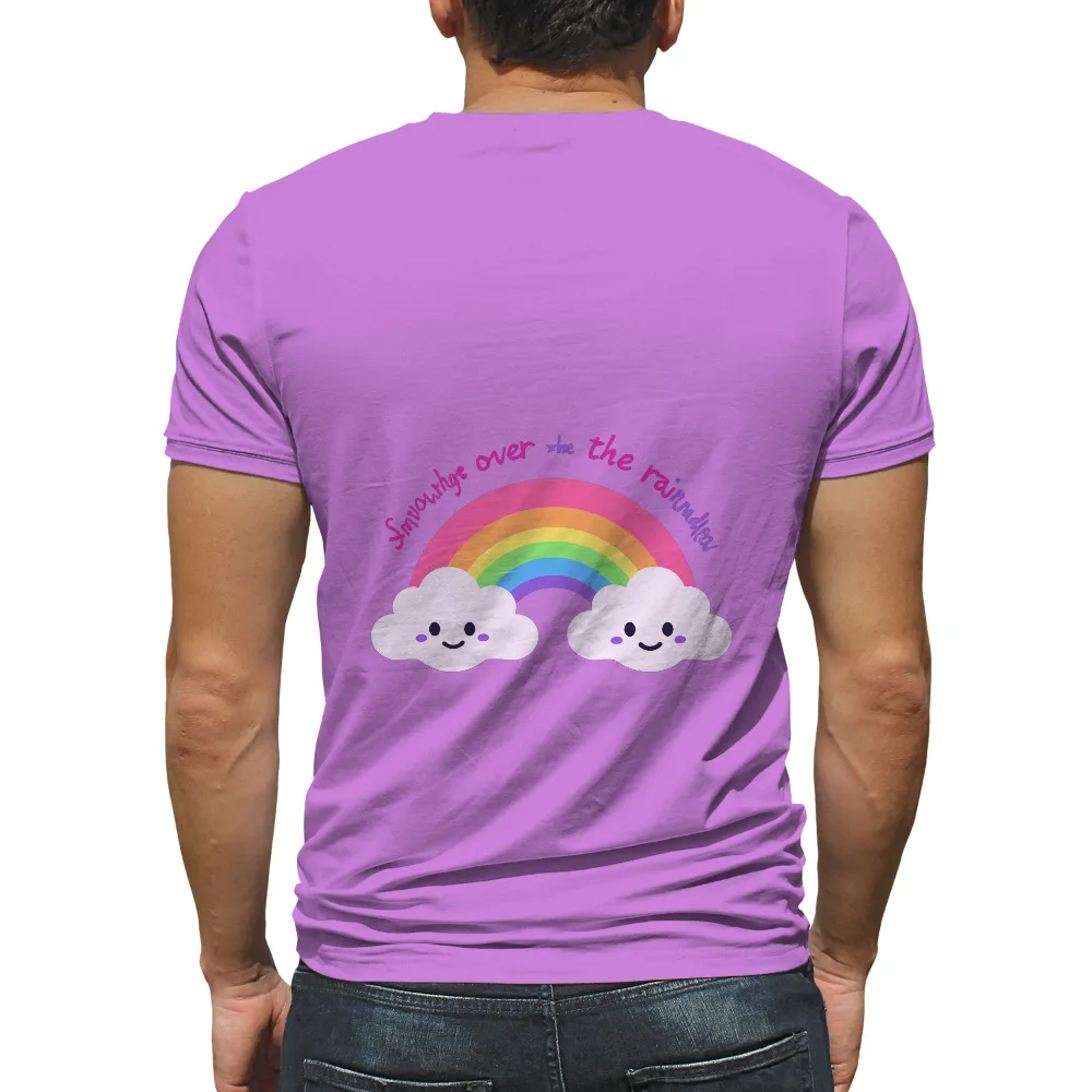 Custom T-Shirt Printing: Smile Under the Rainbow - Happiness and Joy|rainbow big sister shirt