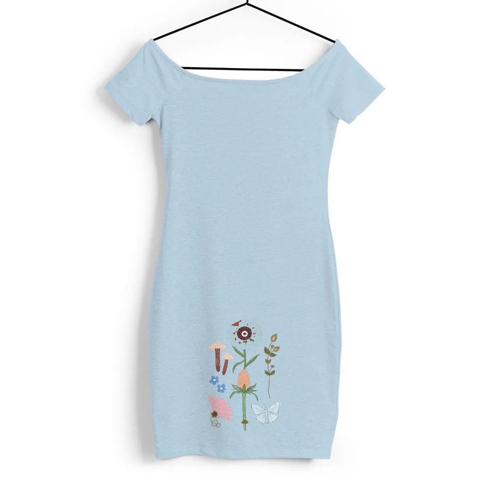 TShirt Printing: Nature Meets Surrealism - Whimsical Floral Design| whimsical flora