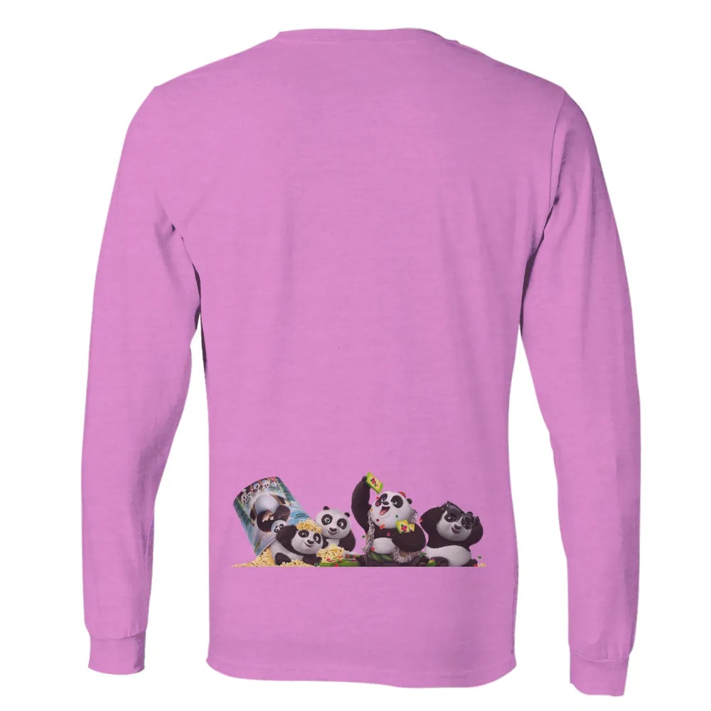 Customized Tee Shirts: Pandas Celebrating Friendship with Popcorn and Candy|cool mothers day shirts