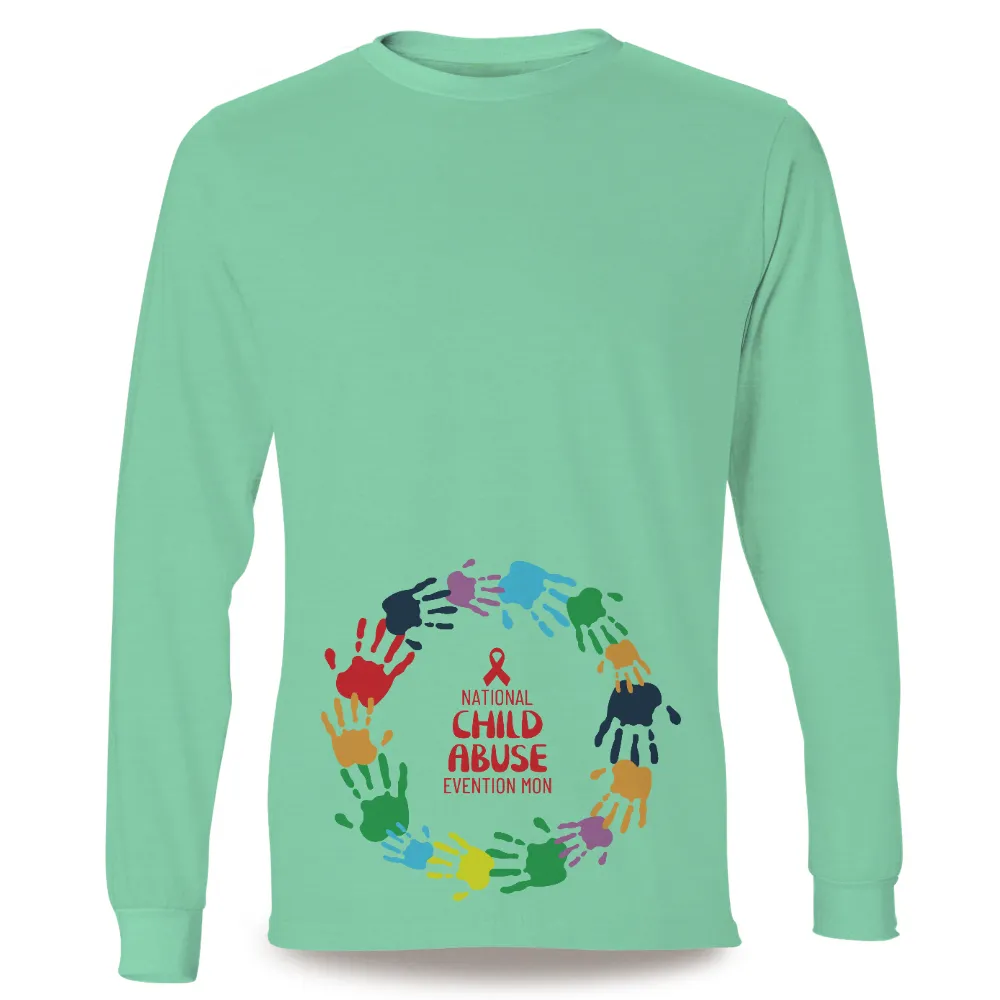 Tee Shirt Printing: National Child Abuse Prevention Handprint Design|art t shirt design vintage