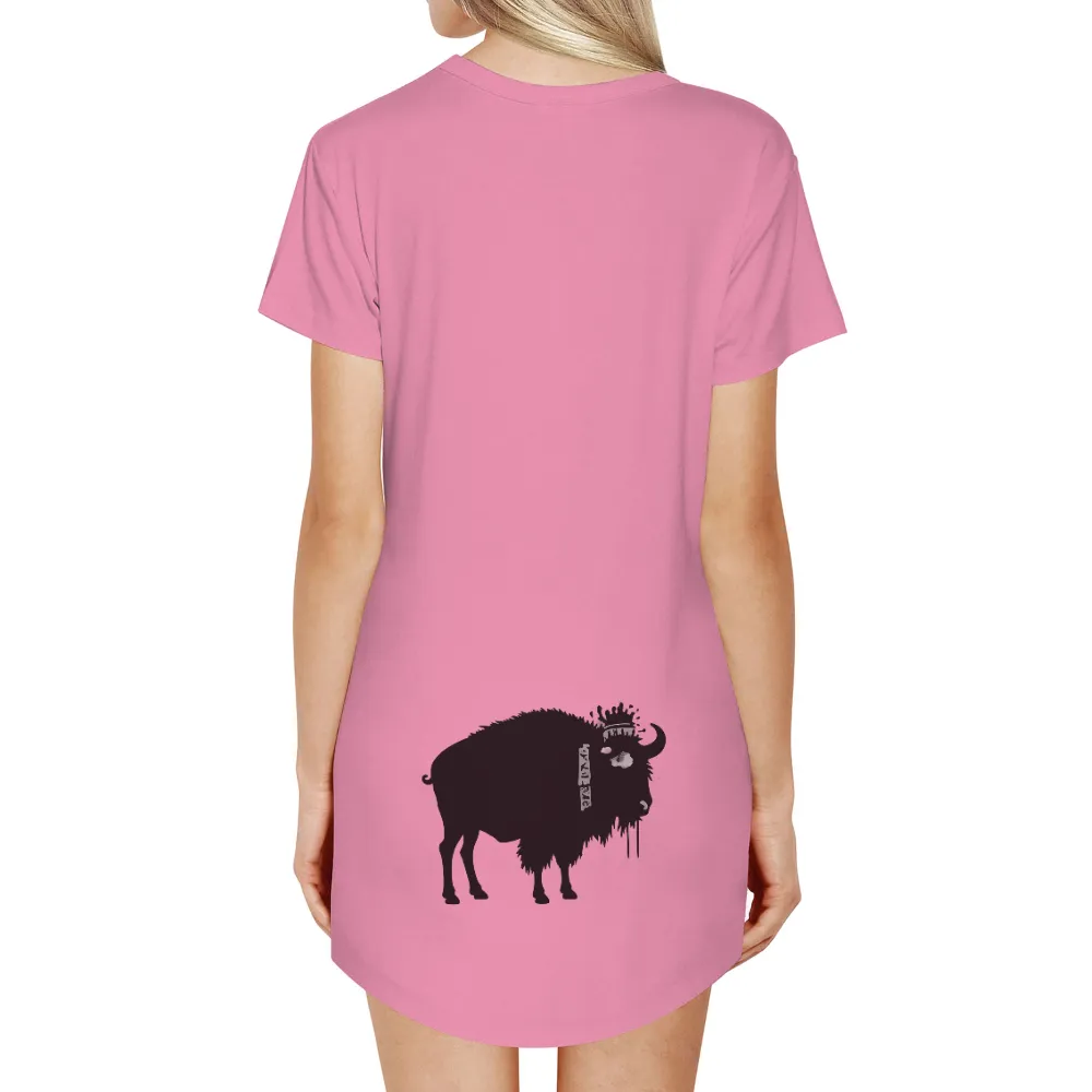 Customized Tee Shirts: Bison Guardian - Artistic Designs|t shirt painting on nature