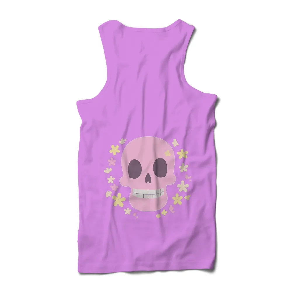 Customized Tee Shirts: Embrace Life's Duality with Pink Skull and Flowers|black t shirt on roblox