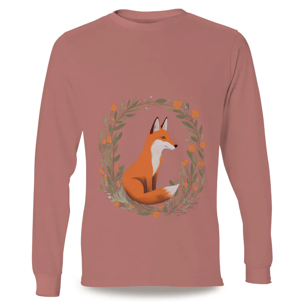 TShirt Design: Fox in Harmony with Nature|t shirt painting on nature