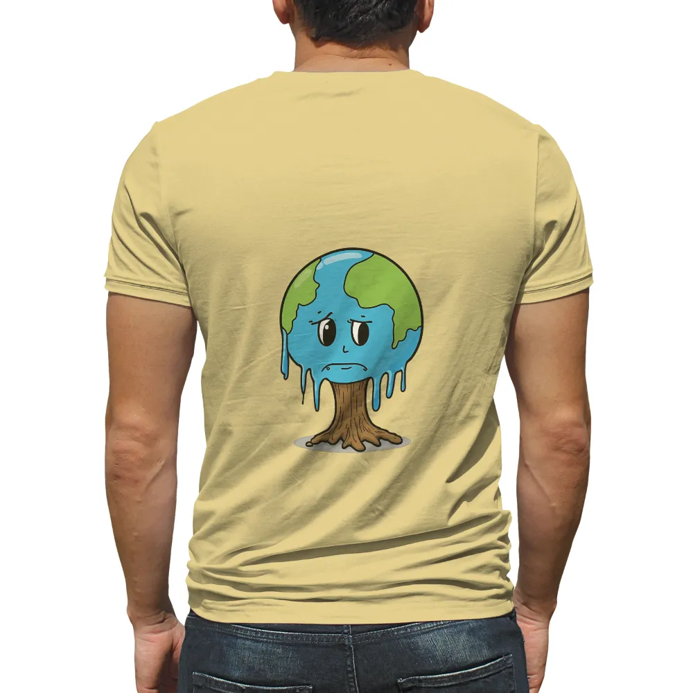 Custom Tee Shirts: Earth Melting - A Call to Save Our Planet|earth day green shirt