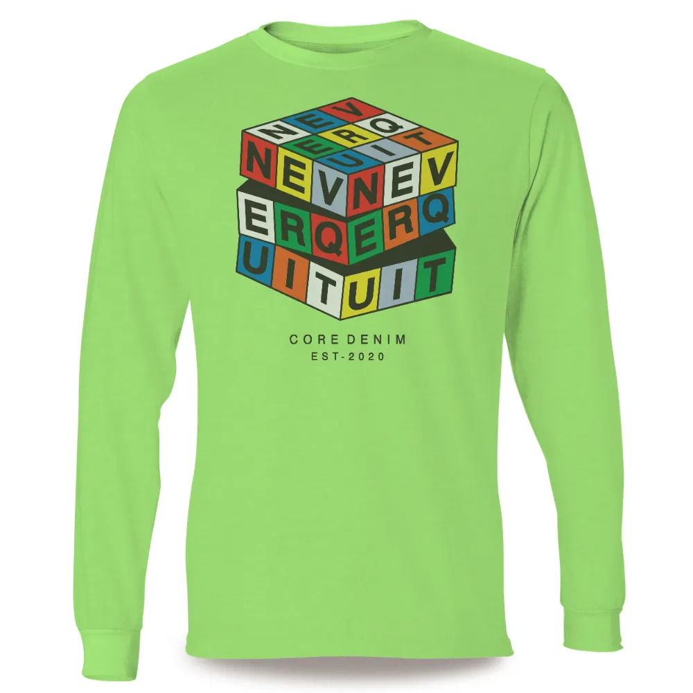 TShirt Printing: Never Quit - Perseverance and Motivation|colorful graffiti