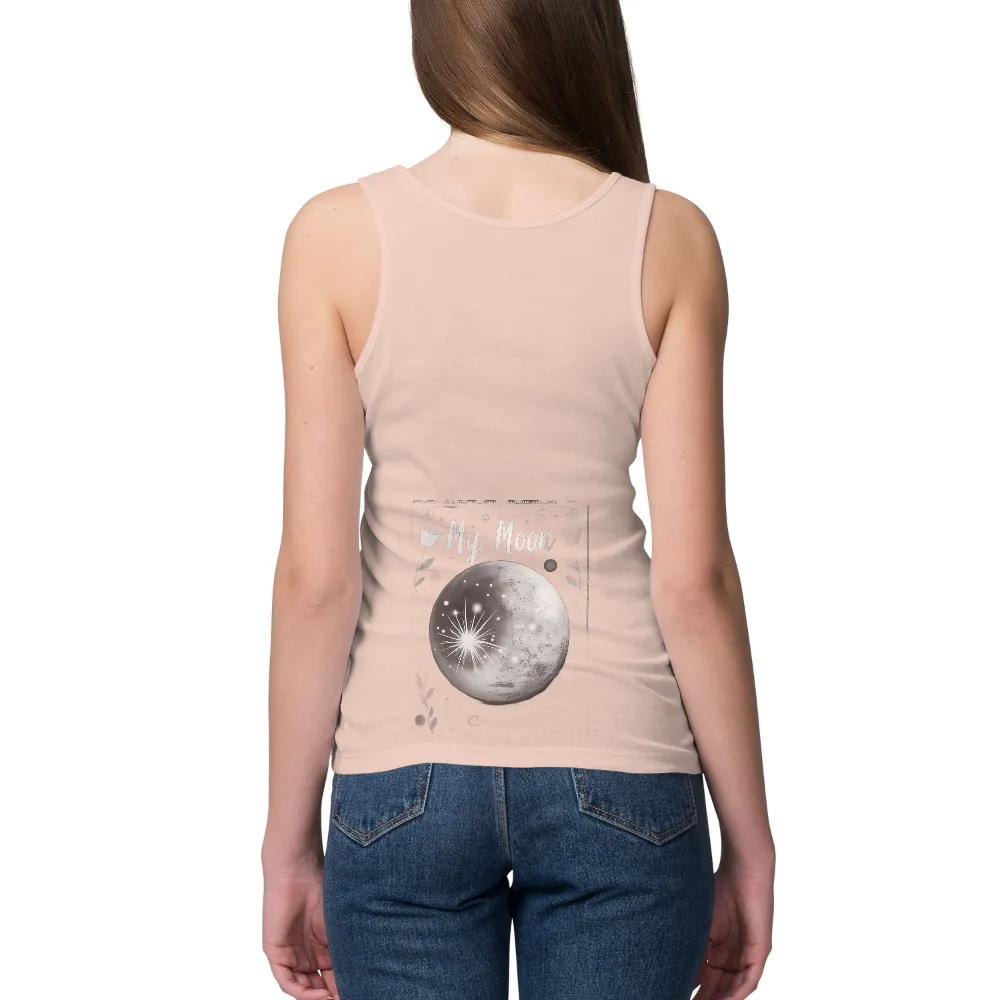 Shirts Graphic Tees: My Moon - A Celestial Reflection of Hope and Wonder|blue moon long sleeve t shirt