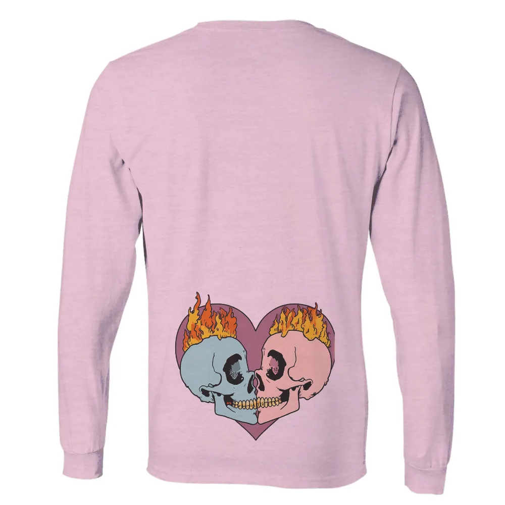 Custom T-Shirt Printing: Flaming Skulls in Love - Artistic Design|i heart hot moms shirt danny duncan