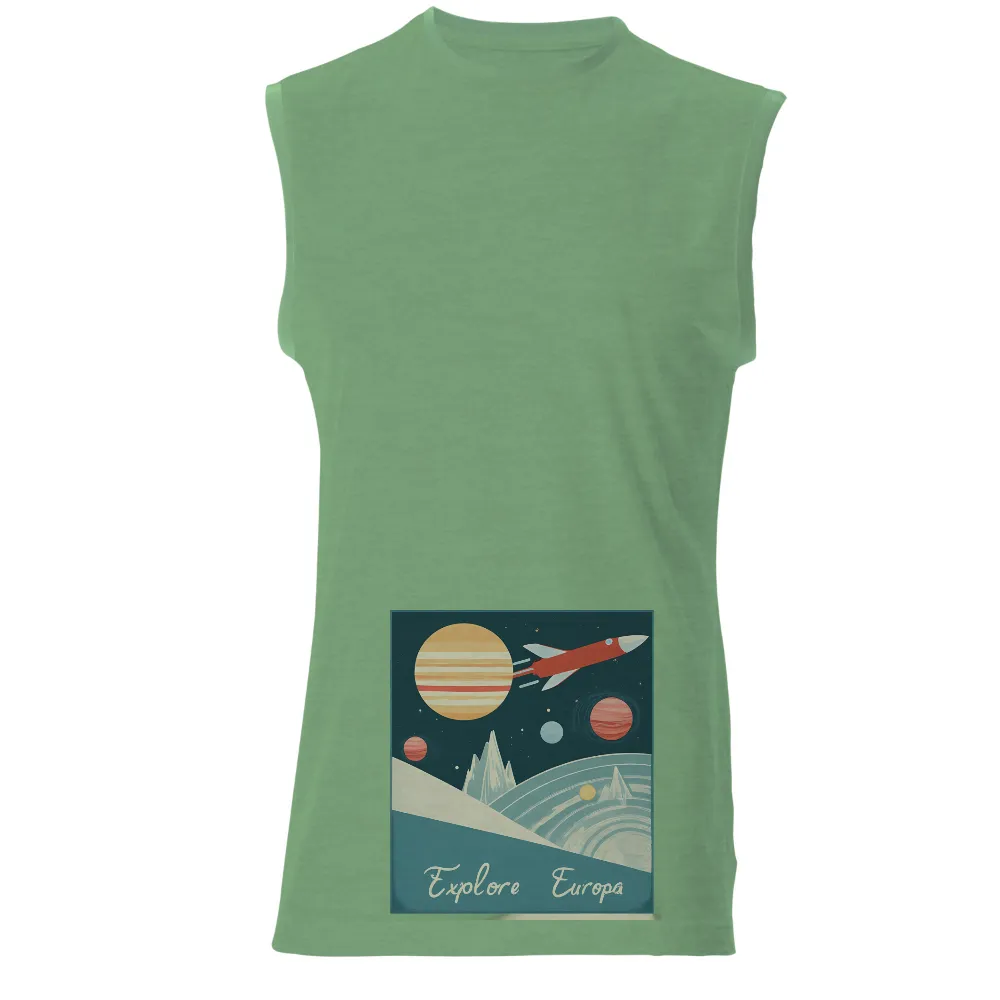 T-Shirts Design: Explore Europa - Vintage Space Adventure|vintage rat rod t shirts