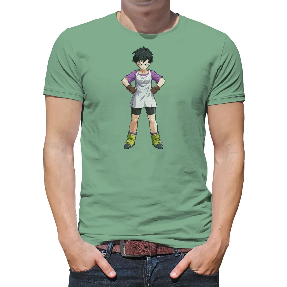 Graphic Tees: Videl's Courage and Strength|purple t shirt in roblox