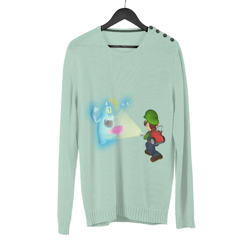 TShirt Design: Luigi's Heartfelt Ghost Hunt|roblox heart t shirt