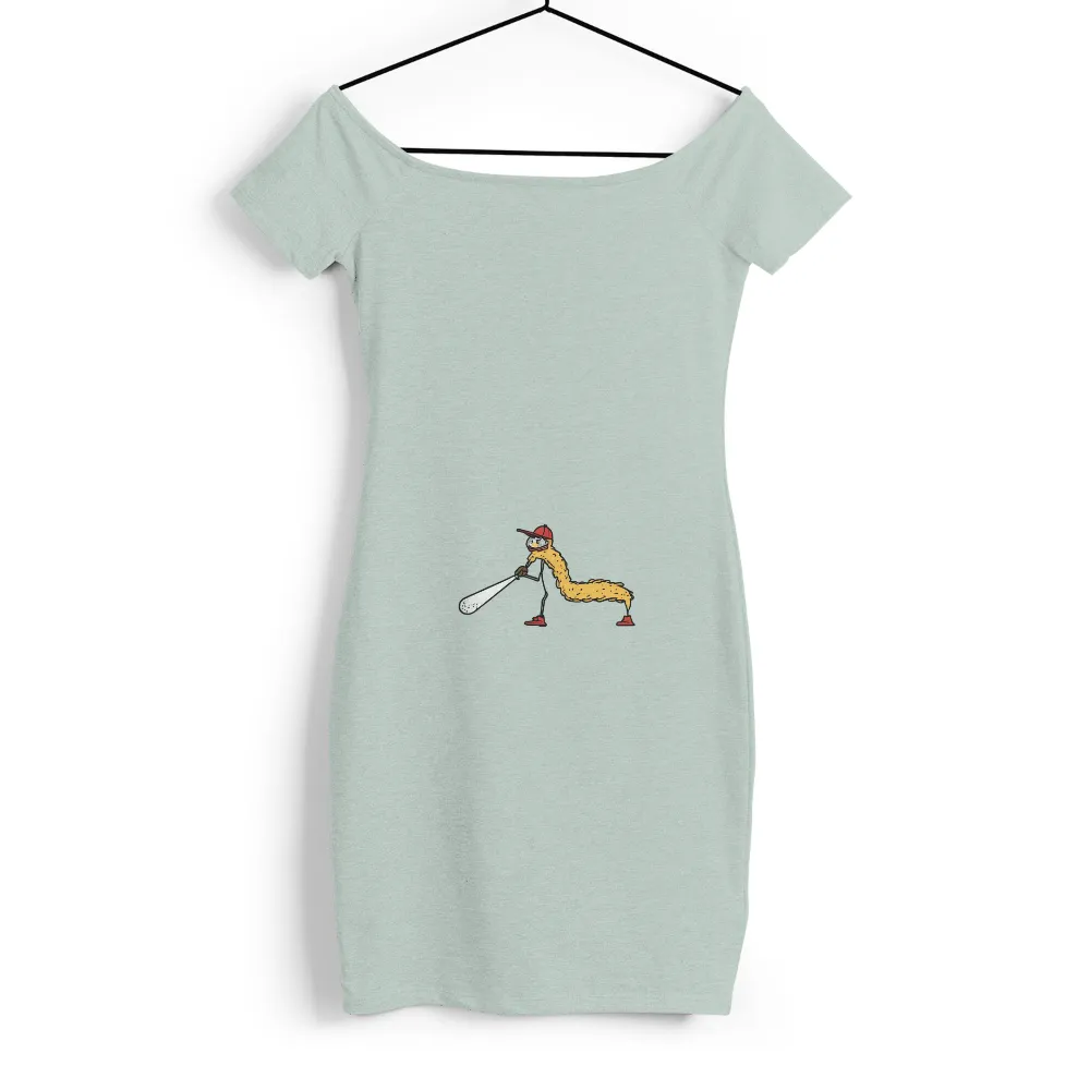 T-Shirts Custom: Whimsical Caterpillar Baseball Player| caterpillar holding a baseball bat