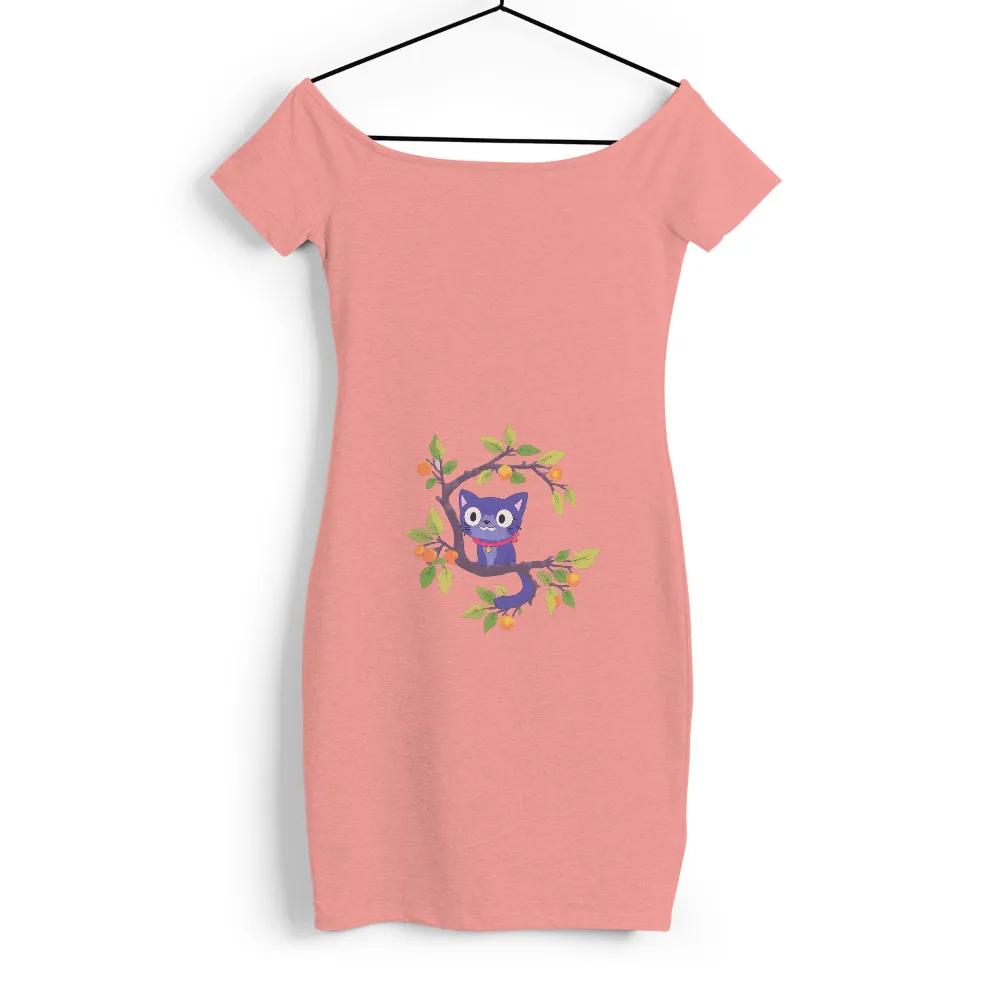 Shirts Graphic Tees: Whiskers the Blue Cat in the Magic Orange Tree|peace love camping shirt