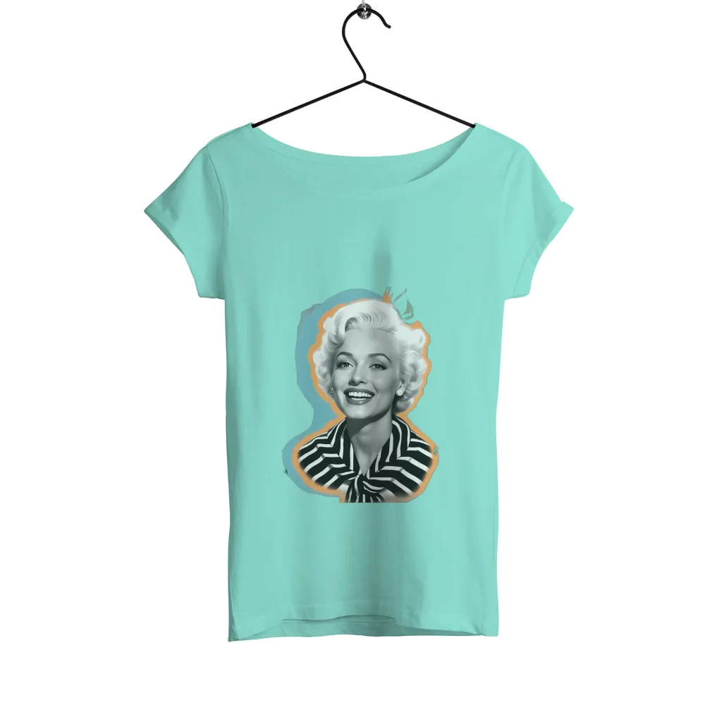 T-Shirts Custom: Vintage Hollywood Icon | Elegant Retro Design|Vibrant pastel background