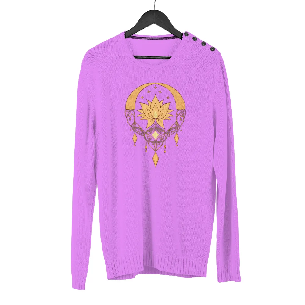 Customized Tee Shirts: Golden Lotus and Crescent Moon - Artistic Designs|nhl last night