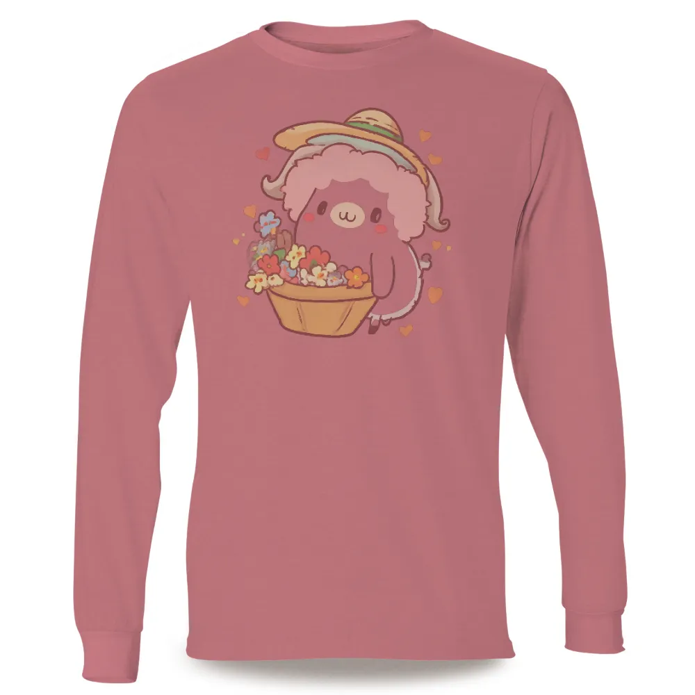 Tee Shirt Printing: Spread Joy with Blossom's Floral Basket|Cute character with pink hair