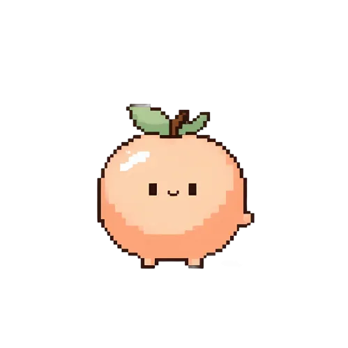 TShirt Design: Whimsical Peach Pixel Art