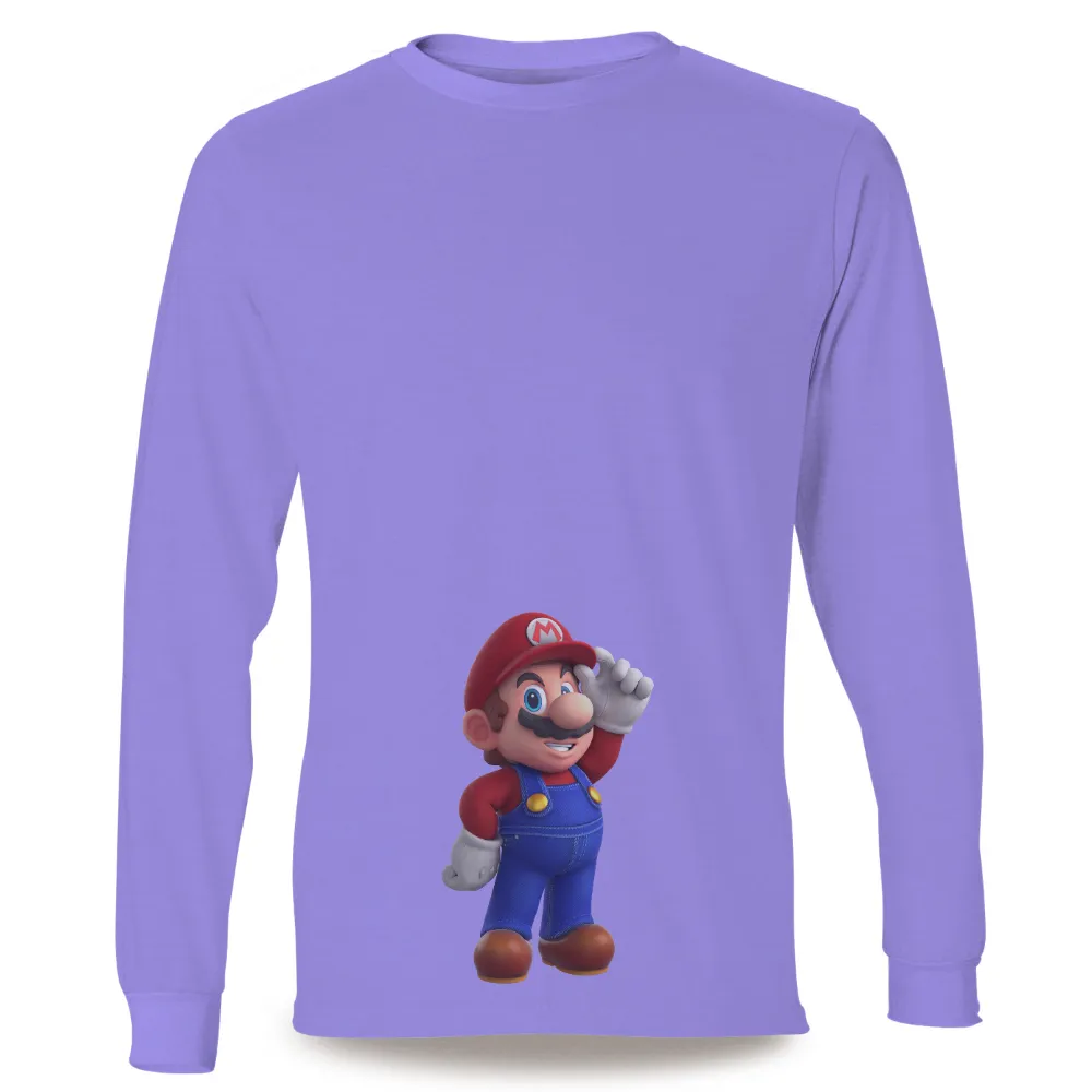 Custom Tee Shirts: Mario's Epic Adventure - Gaming Hero|clone hero shirt