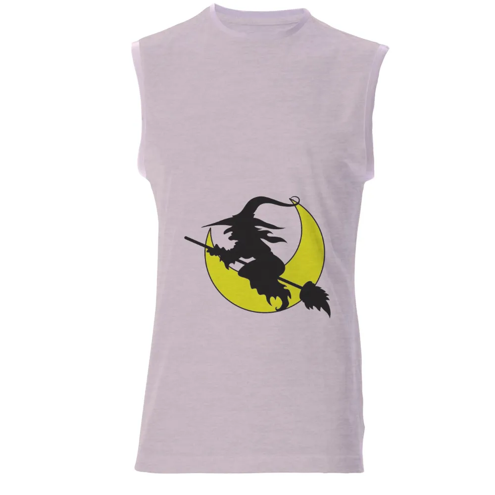 Tee Shirt Printing: Witch Silhouette Against the Moon - Magic and Adventure|pirate hawaiian shirt night