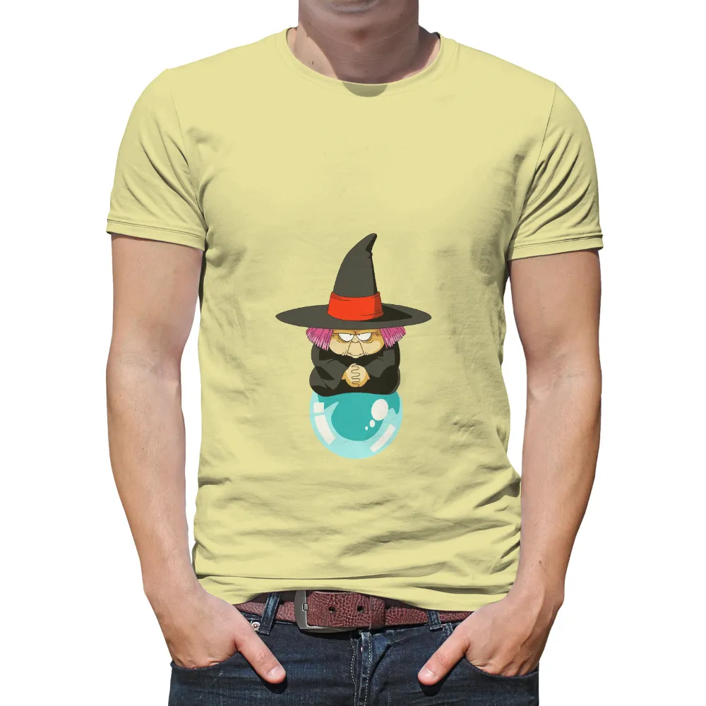 T-Shirts Design: Whimsical Witch with Crystal Ball|military t shirts humor uk