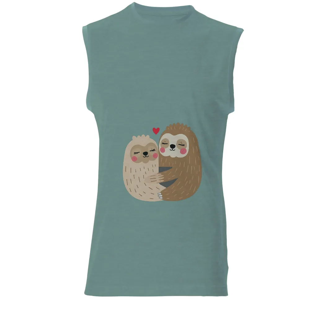 Tee Shirt Printing: Sloth Love - Warm Embrace and Pure Heart|cute summer tops to wear with jeans