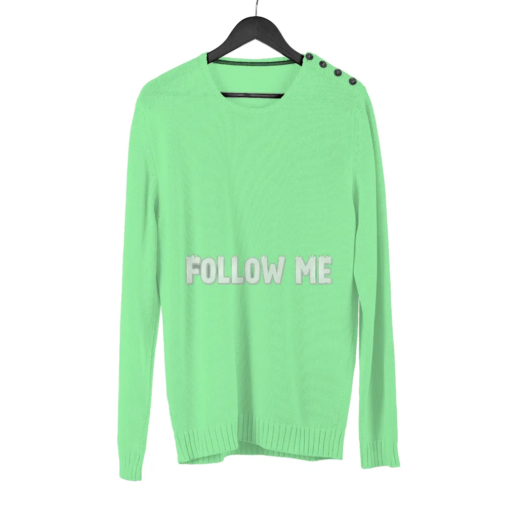 Shirts Graphic Tees: FOLLOW ME - Bold Social Media Statement| black background