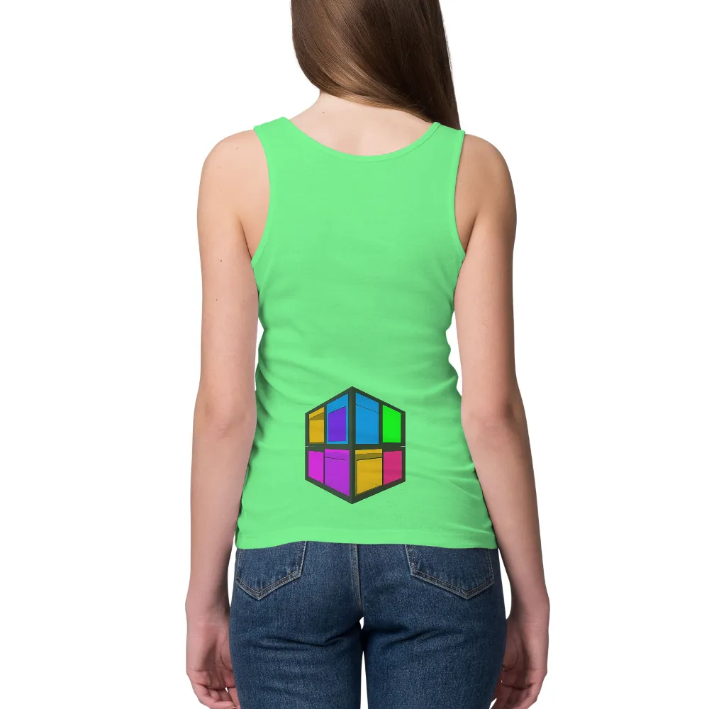 Modern Digital Art Cube: A Vibrant Symbol of the Digital Era|men's art cotton colorful printed loose casual shirts