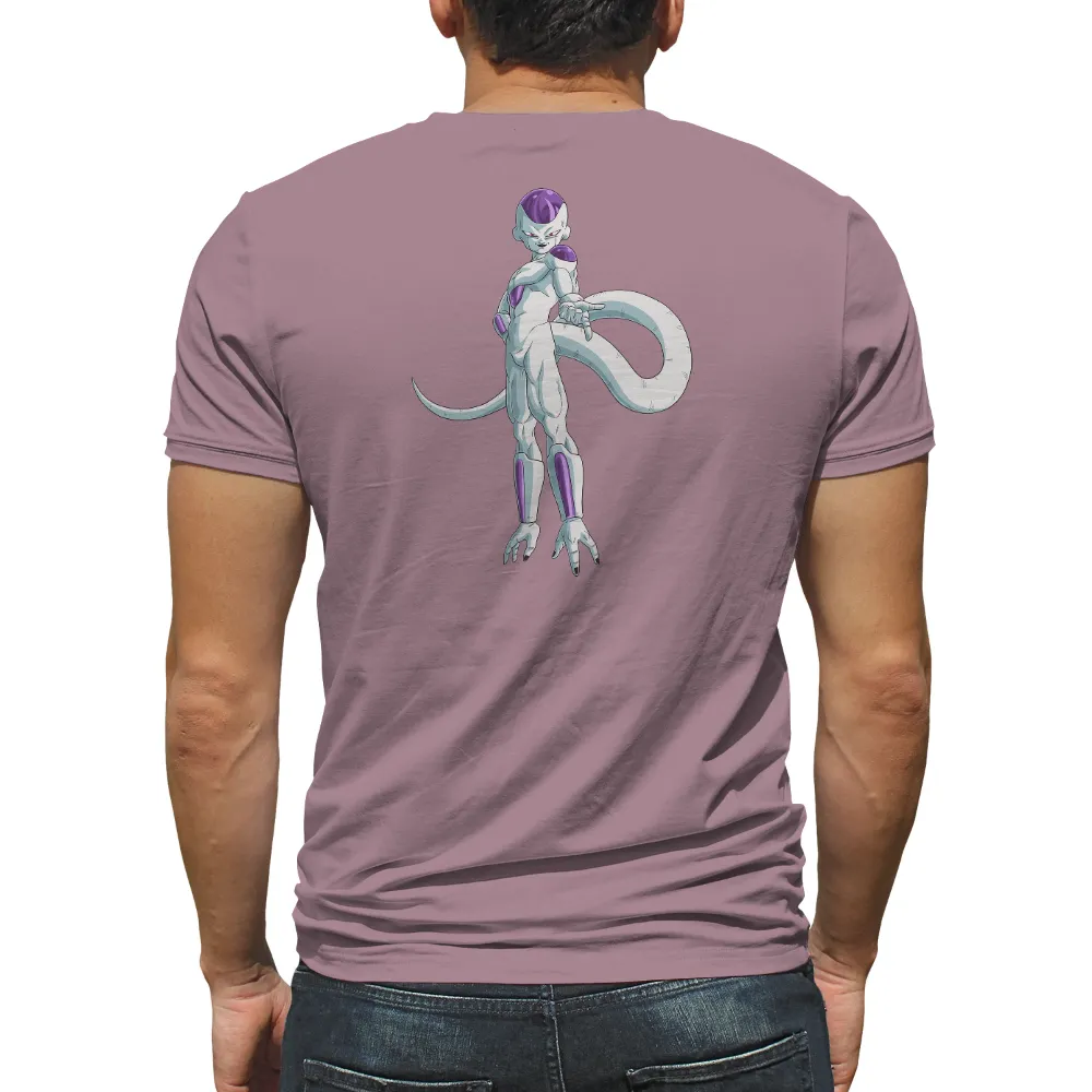 TShirt Design: Powerful Anime Character with Long Tail and Sharp Claws|blue shirt cartoon character