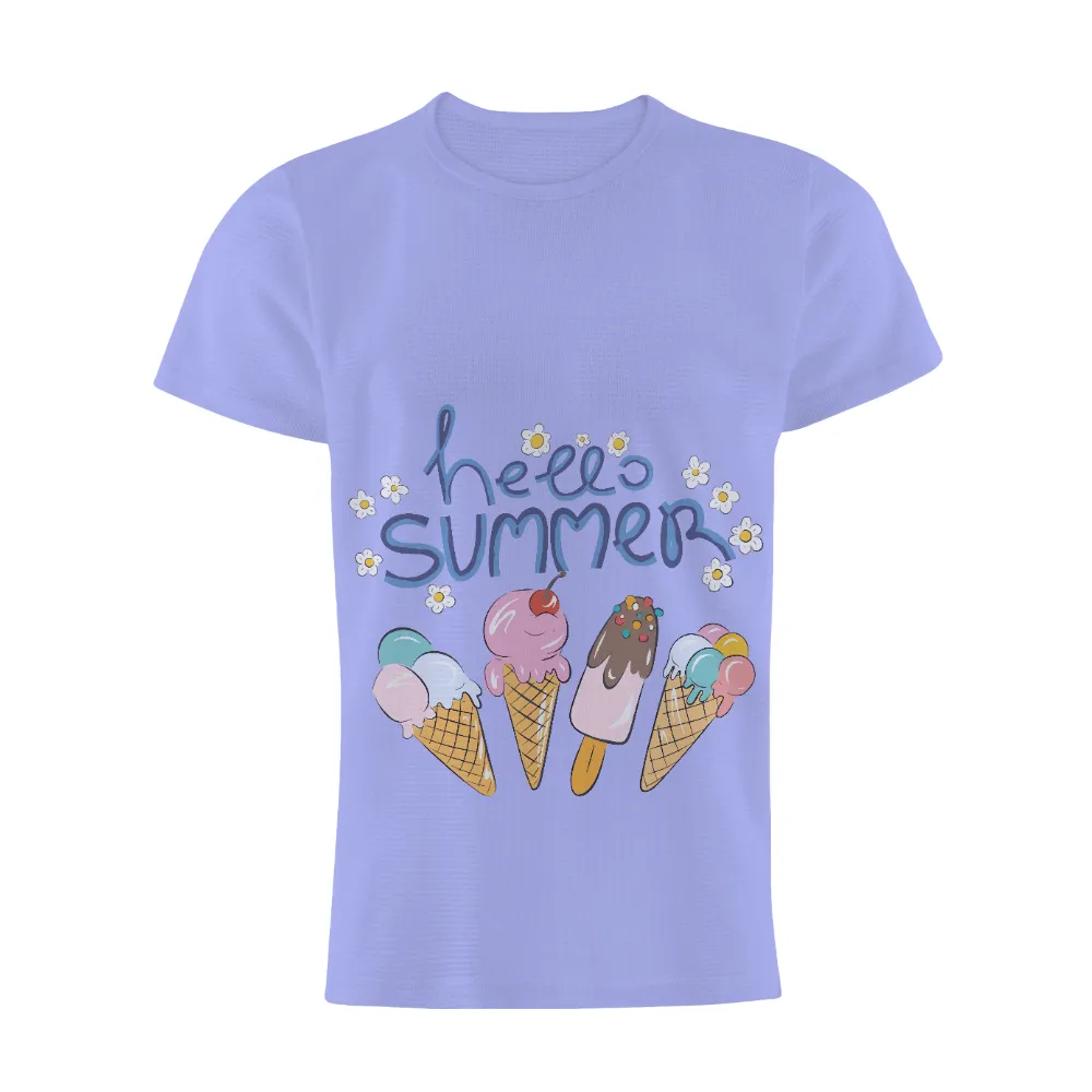 Tee Shirt Printing: Hello Summer Ice Cream Delight|plus summer shirts