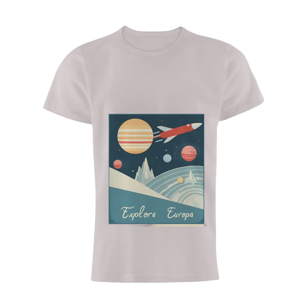 T-Shirts Design: Explore Europa - Vintage Space Adventure|adventure time dancing with monsters shirt