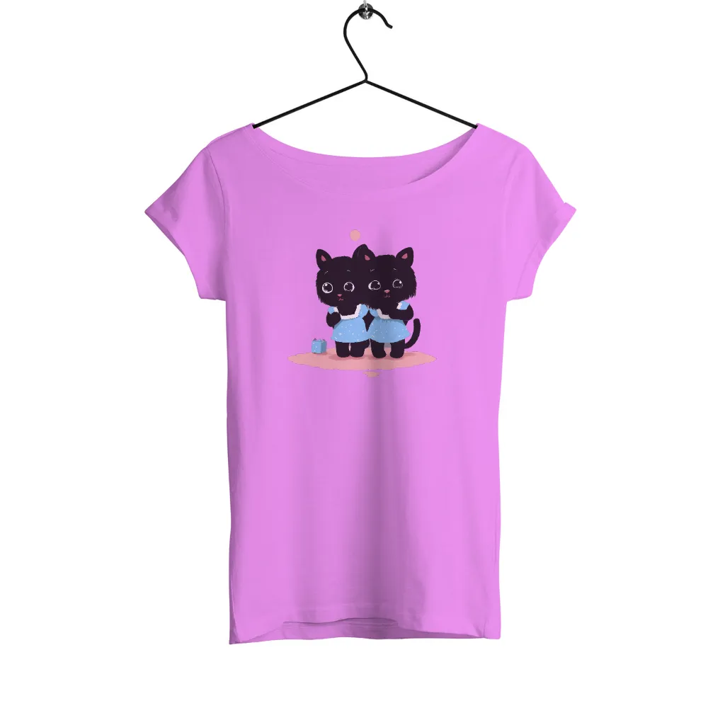 Shirts Graphic Tees: Adorable Kittens in Blue Dresses| kittens in matching outfits