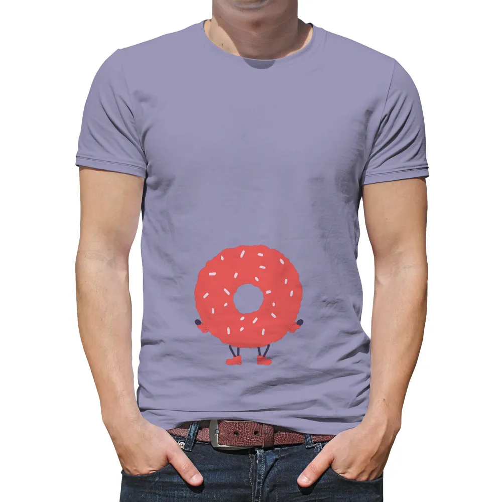 TShirt Printing: Quirky Donut - Fun and Happiness|men's art cotton colorful printed loose casual shirts