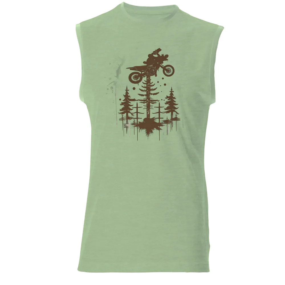 TShirt Design: Motocross Biker Soaring Above the Forest|oliver tree shirt hot topic