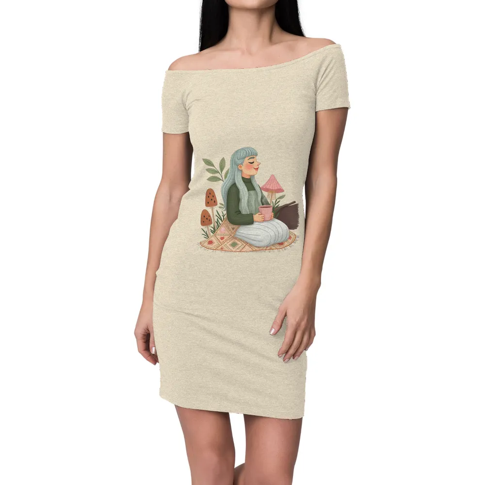 T-Shirts Custom: Whimsical Forest Serenity|time and tru women's knit cozy button front shirt