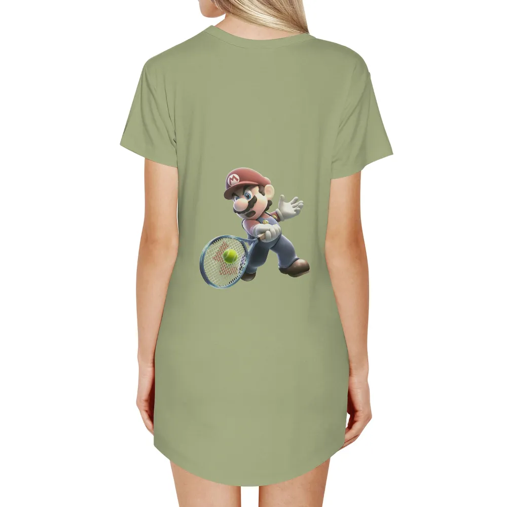 T-Shirts Design: Mario Tennis Champion - Gaming & Sports Fusion|serena williams tennis t shirt